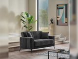 Adela Anthracite Convertible Loveseat