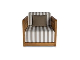 Adelaide Brown Stripe Outdoor Accent Chair - Ornate Home