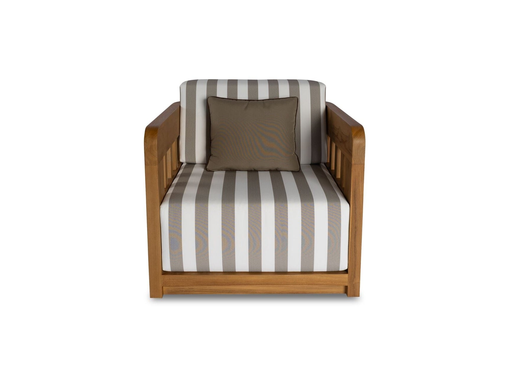 Adelaide Brown Stripe Outdoor Accent Chair - Ornate Home