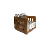 Adelaide Brown Stripe Outdoor Accent Chair - Ornate Home