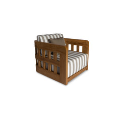 Adelaide Brown Stripe Outdoor Accent Chair - Ornate Home