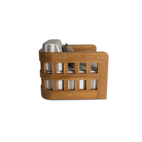 Adelaide Brown Stripe Outdoor Accent Chair - Ornate Home