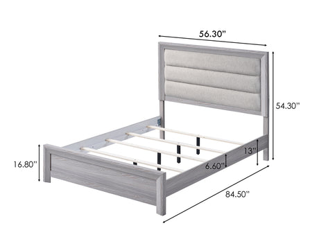 Adelaide Driftwood Full Upholstered Panel Bed - Ornate Home