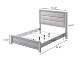 Adelaide Driftwood King Upholstered Panel Bed - Ornate Home
