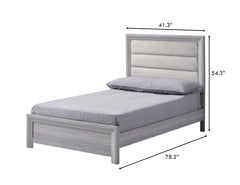 Adelaide Driftwood Twin Upholstered Panel Bed - Ornate Home