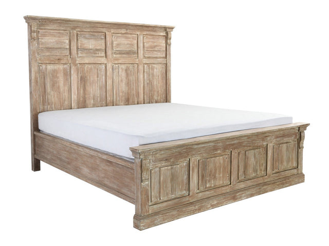 Adelaide Natural Whitewash Queen Bed - Ornate Home