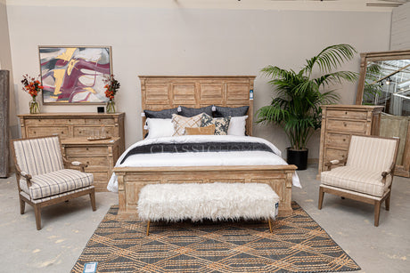Adelaide Natural Whitewash Queen Bed - Ornate Home