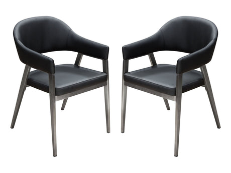Adele  Black Accent Chairs (Set of 2) - Ornate Home