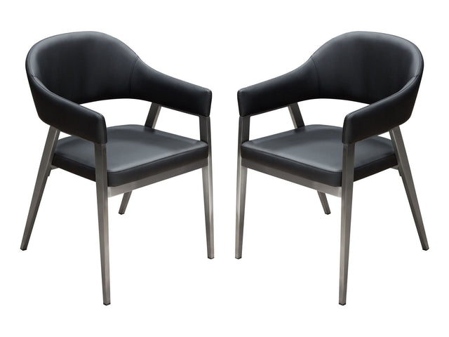 Adele  Black Accent Chairs (Set of 2) - Ornate Home