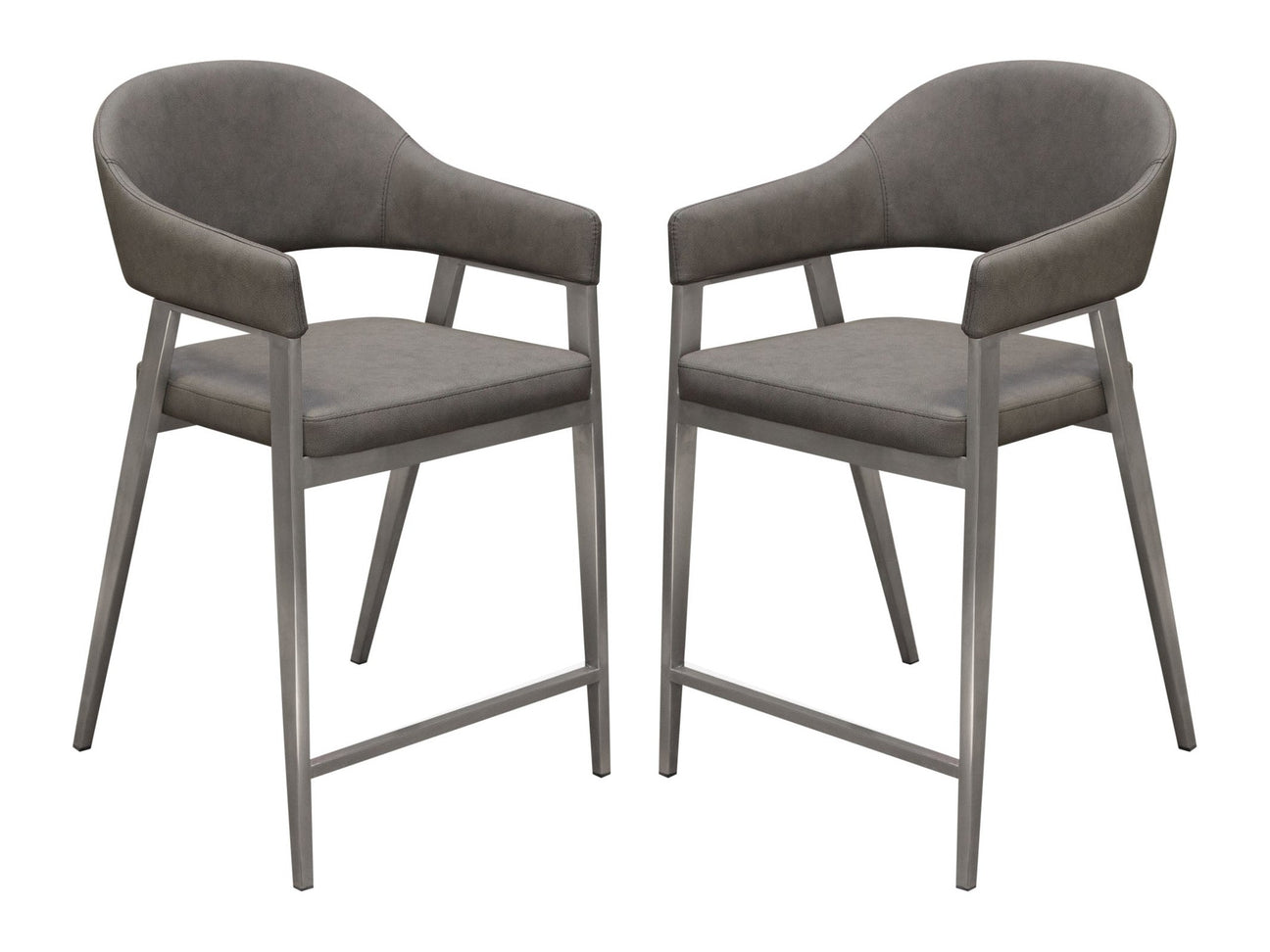 Adele Grey Counter Height Chairs (Set of 2) - Ornate Home