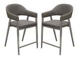 Adele Grey Counter Height Chairs (Set of 2) - Ornate Home