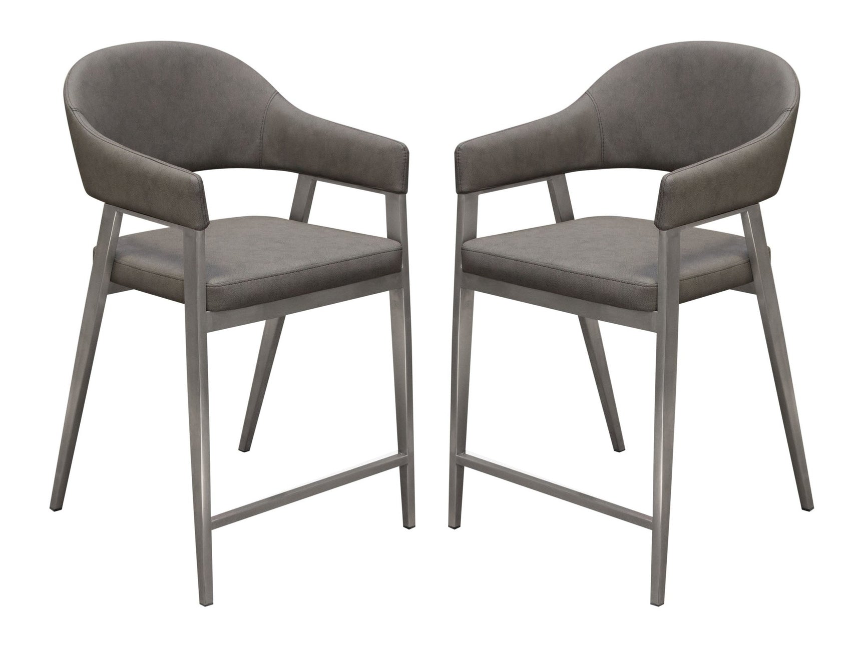 Adele Grey Counter Height Chairs (Set of 2) - Ornate Home