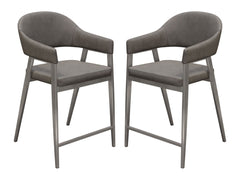 Adele Grey Counter Height Chairs (Set of 2) - Ornate Home
