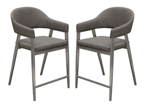Adele Grey Counter Height Chairs (Set of 2) - Ornate Home