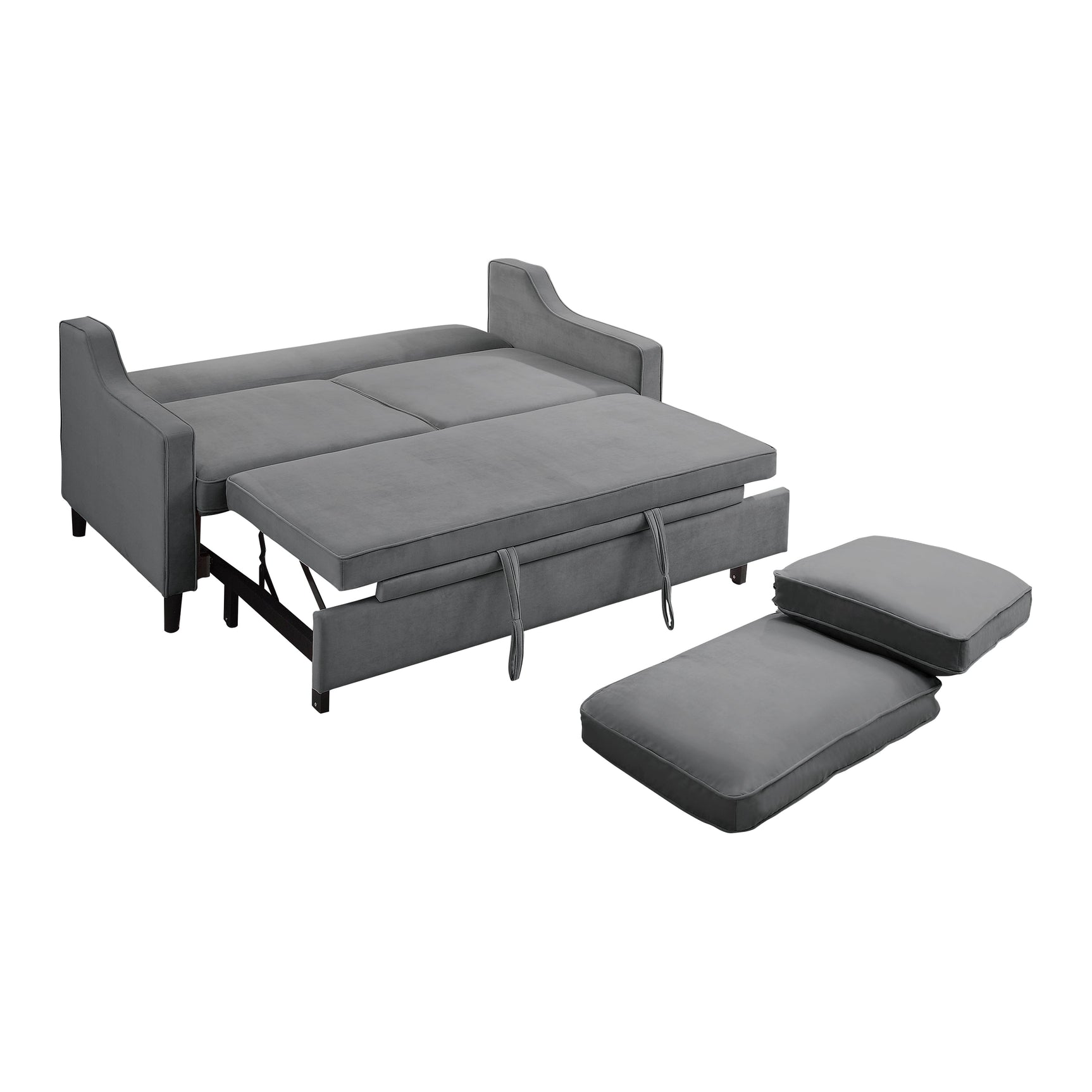 Adelia Dark Gray Studio Sofa with Pull-out Bed - Ornate Home