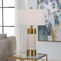 Adelia Ivory/Brass Table Lamp - Ornate Home