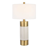 Adelia Ivory/Brass Table Lamp - Ornate Home