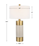 Adelia Ivory/Brass Table Lamp - Ornate Home