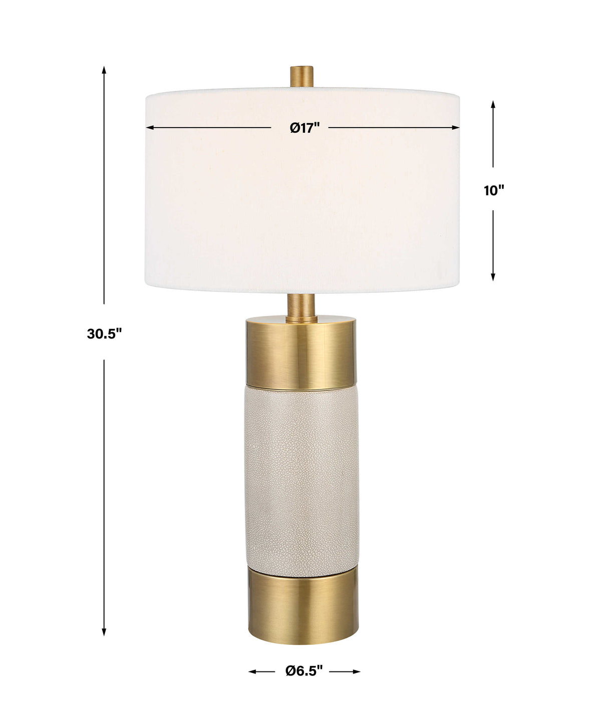 Adelia Ivory/Brass Table Lamp - Ornate Home