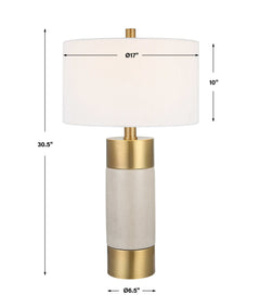 Adelia Ivory/Brass Table Lamp - Ornate Home