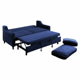 Adelia Navy Studio Sofa with Pull-out Bed - Ornate Home