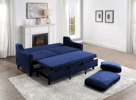 Adelia Navy Studio Sofa with Pull-out Bed - Ornate Home