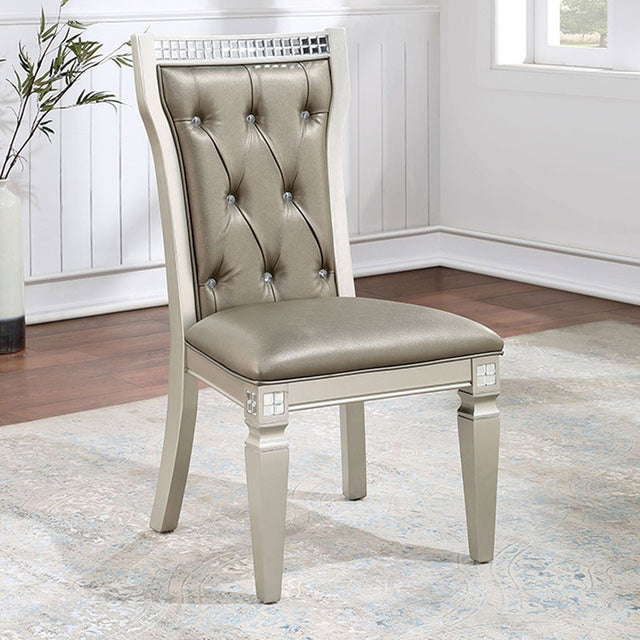 Adelina Champagne/Warm Gray Side Chair (Set of 2) - Ornate Home
