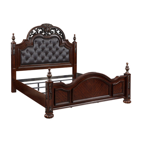 Adelina Cherry 4-piece Queen Bedroom Set - Ornate Home