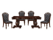 Adelina Cherry/Brown 5-Piece Dining Table Set - Ornate Home