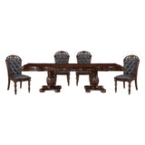 Adelina Cherry/Brown 5-Piece Dining Table Set - Ornate Home