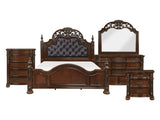 Adelina Cherry/Brown 5-Piece Queen Bedroom Set - Ornate Home