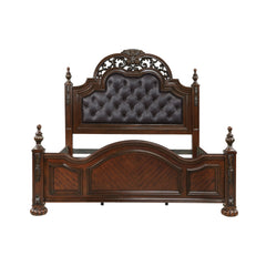 Adelina Cherry/Brown 5-Piece Queen Bedroom Set - Ornate Home