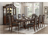 Adelina Cherry/Brown 7-Piece Dining Table Set - Ornate Home