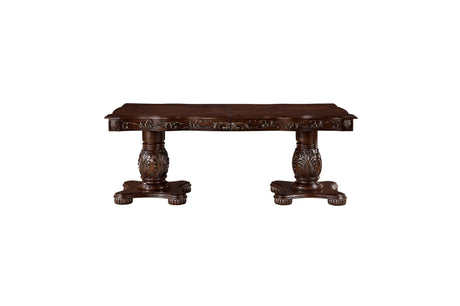 Adelina Cherry/Brown 7-Piece Dining Table Set - Ornate Home