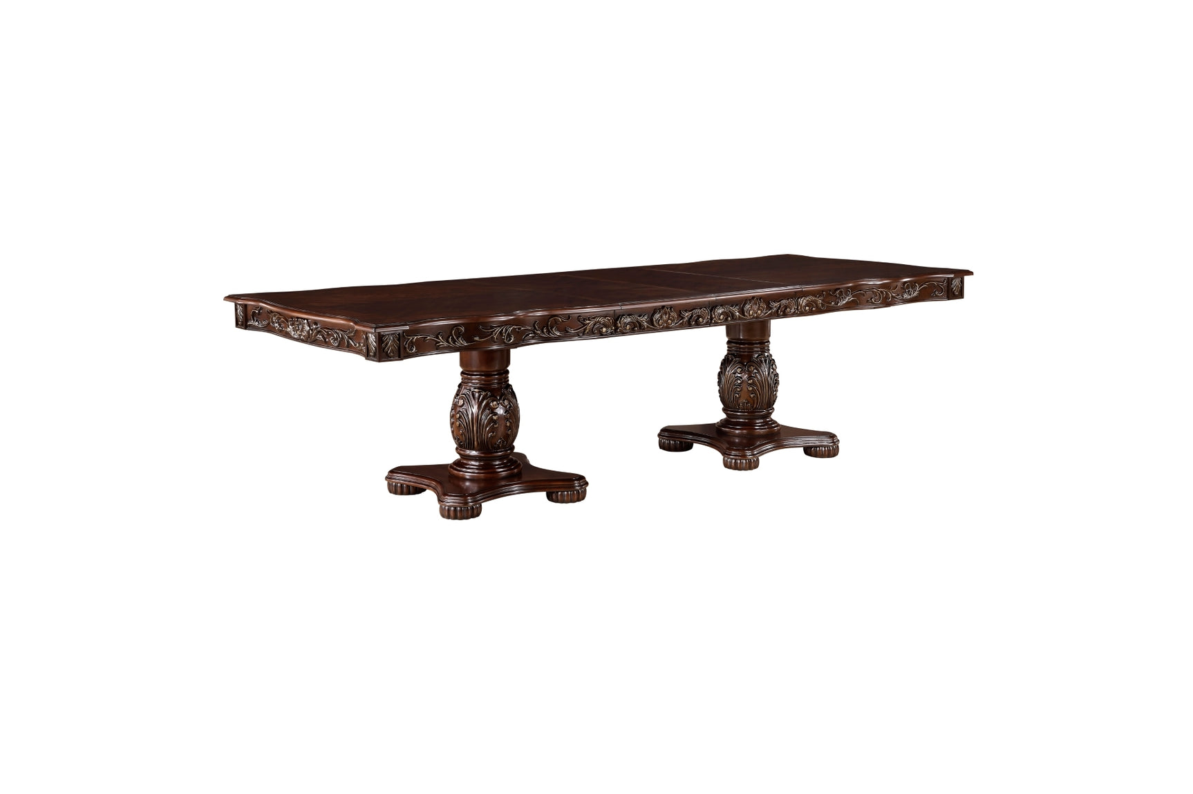 Adelina Cherry/Brown 7-Piece Dining Table Set - Ornate Home