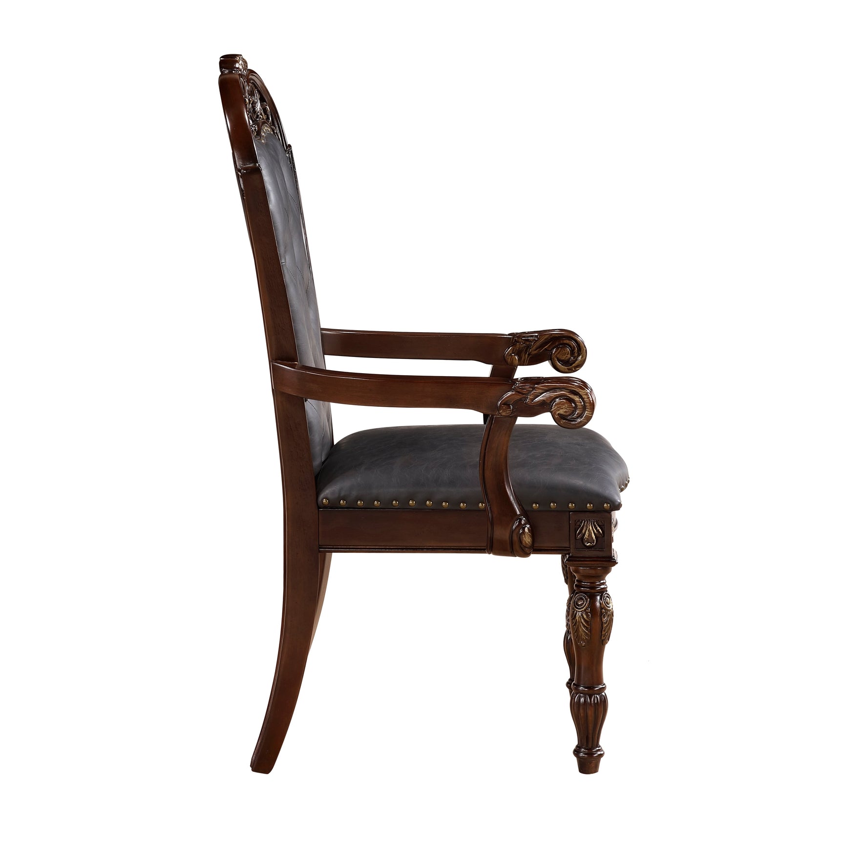 Adelina Cherry Dining Arm Chair (Set of 2) - Ornate Home