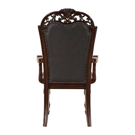 Adelina Cherry Dining Arm Chair (Set of 2) - Ornate Home