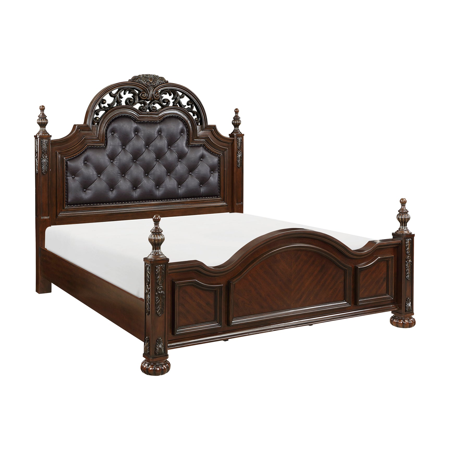 Adelina Cherry Eastern King Bed - Ornate Home