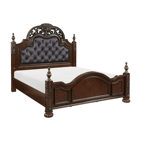 Adelina Cherry Queen Bed - Ornate Home