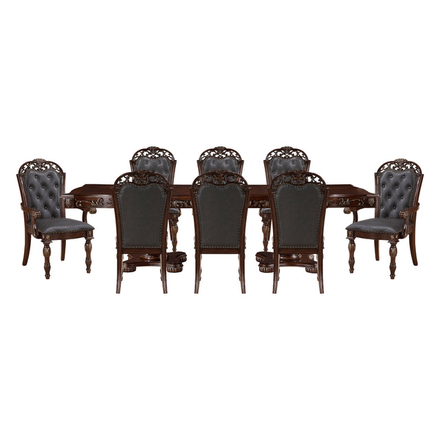 Adelina Gray 9pc Dining Set - Ornate Home