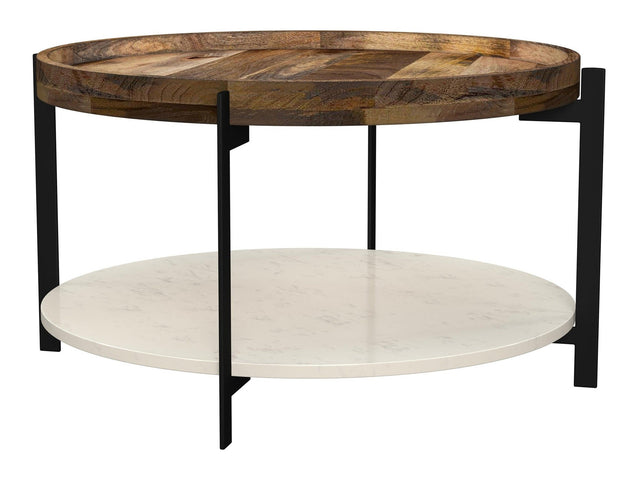 Adhvik Natural / White Coffee Table - Ornate Home
