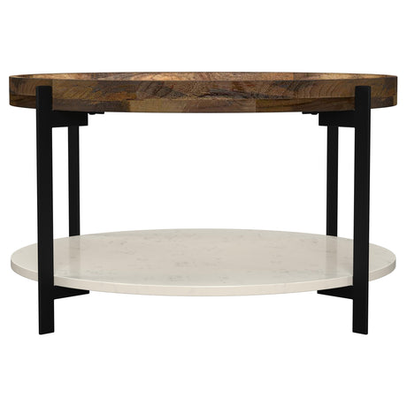 Adhvik Natural / White Coffee Table - Ornate Home