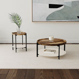 Adhvik Natural / White Coffee Table - Ornate Home