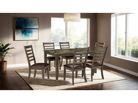 Adia Brown 7 Pc. Dinning Table Set - Ornate Home