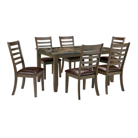 Adia Brown 7 Pc. Dinning Table Set - Ornate Home