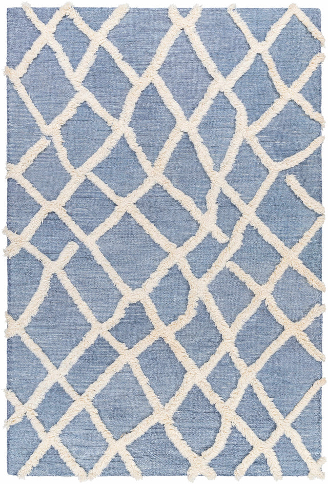 Adica Blue Wool Area Rug - Clearance - Ornate Home