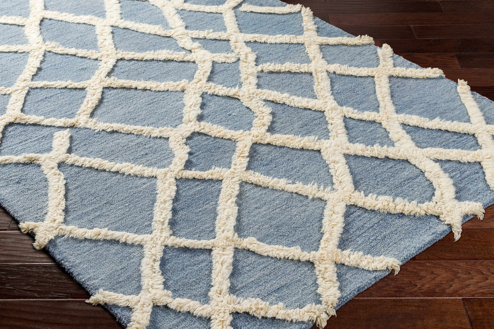 Adica Blue Wool Area Rug - Clearance - Ornate Home