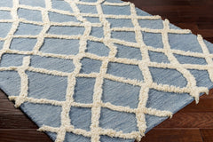 Adica Blue Wool Area Rug - Clearance - Ornate Home