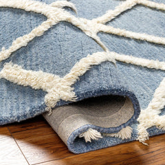 Adica Blue Wool Area Rug - Clearance - Ornate Home