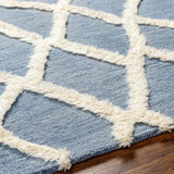 Adica Blue Wool Area Rug - Clearance - Ornate Home
